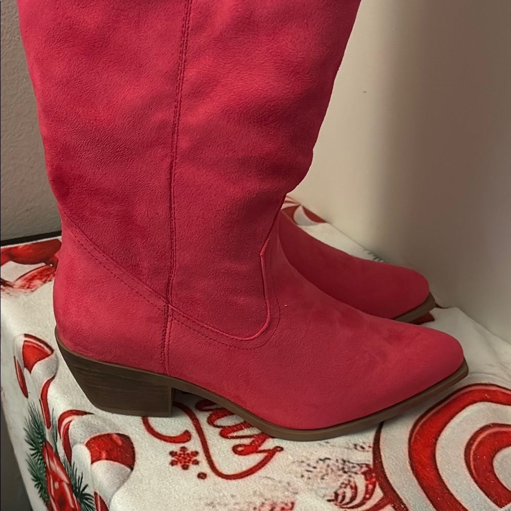 Vibrant Pink Tall Boots - Picture 4 of 13